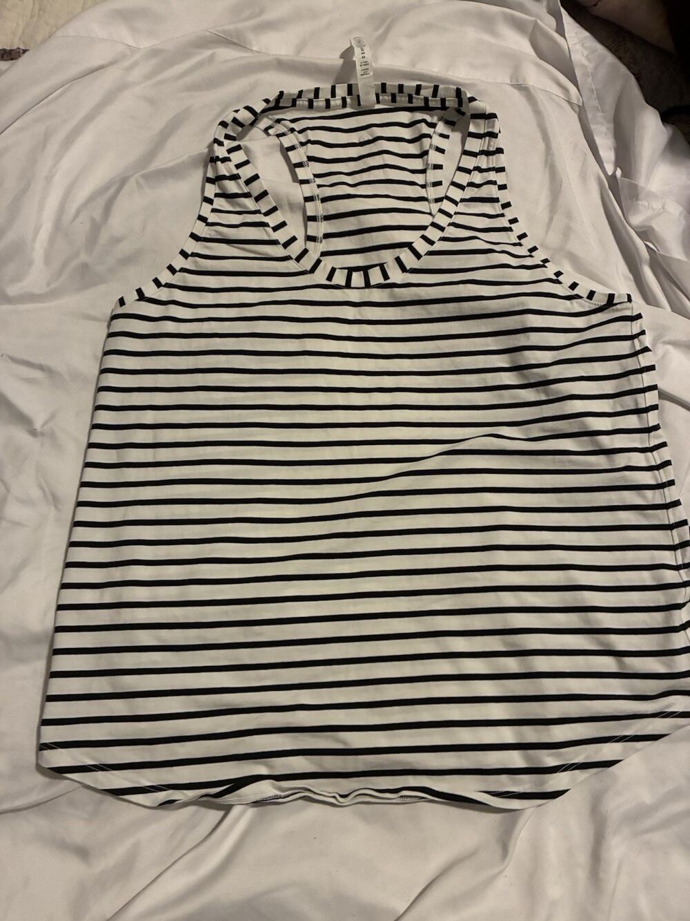 Lululemon Love Tank Classic fit ~ Sz 14 ~ Yachtie Stripe White Black